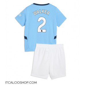 Manchester City Kyle Walker #2 Prima Maglia Bambino 2024-25 Manica Corta (+ Pantaloni corti)